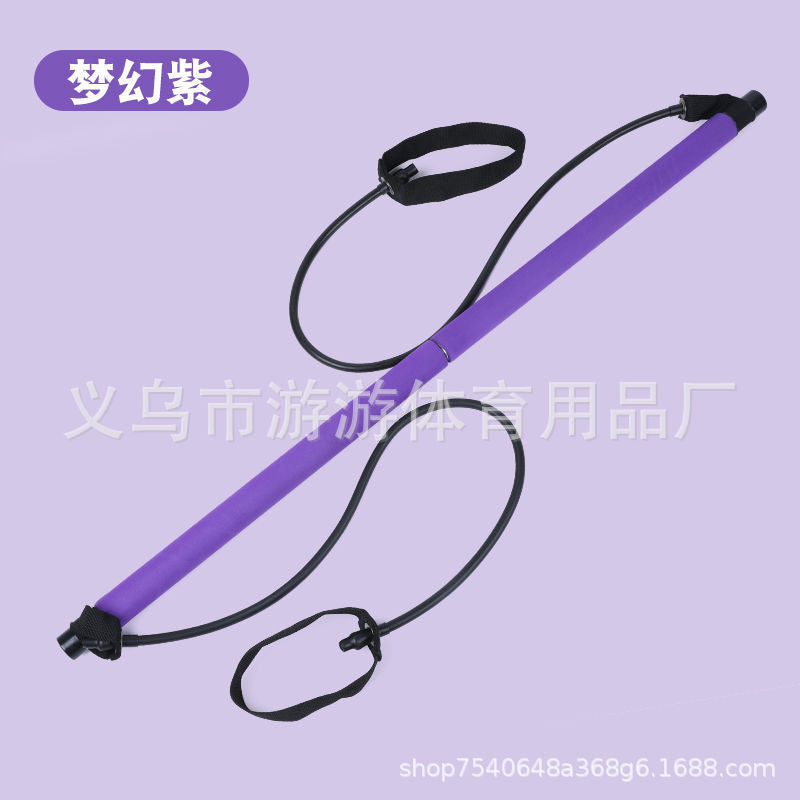 Pilates stick elastic rope female yoga fitness exercise open back practice hip home Pilates fitness equipment