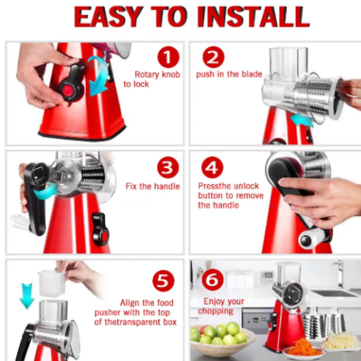 3 in 1 Rotary Grater Slicer
