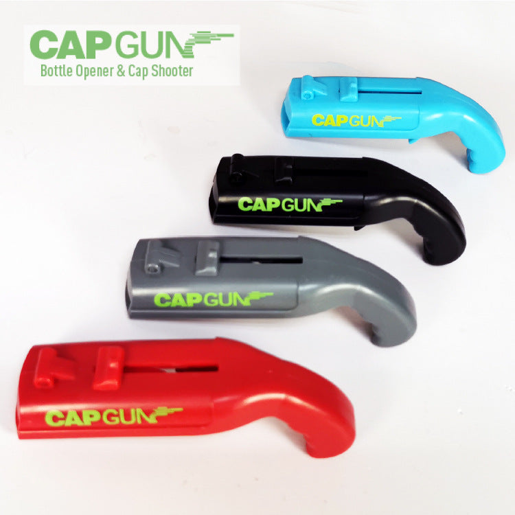 Portable Opener Cap Gun Flying Cap Launcher Bottle Beer Opener Bar Tool Drink Opening Gun Shaped Bottle Lids Shooter