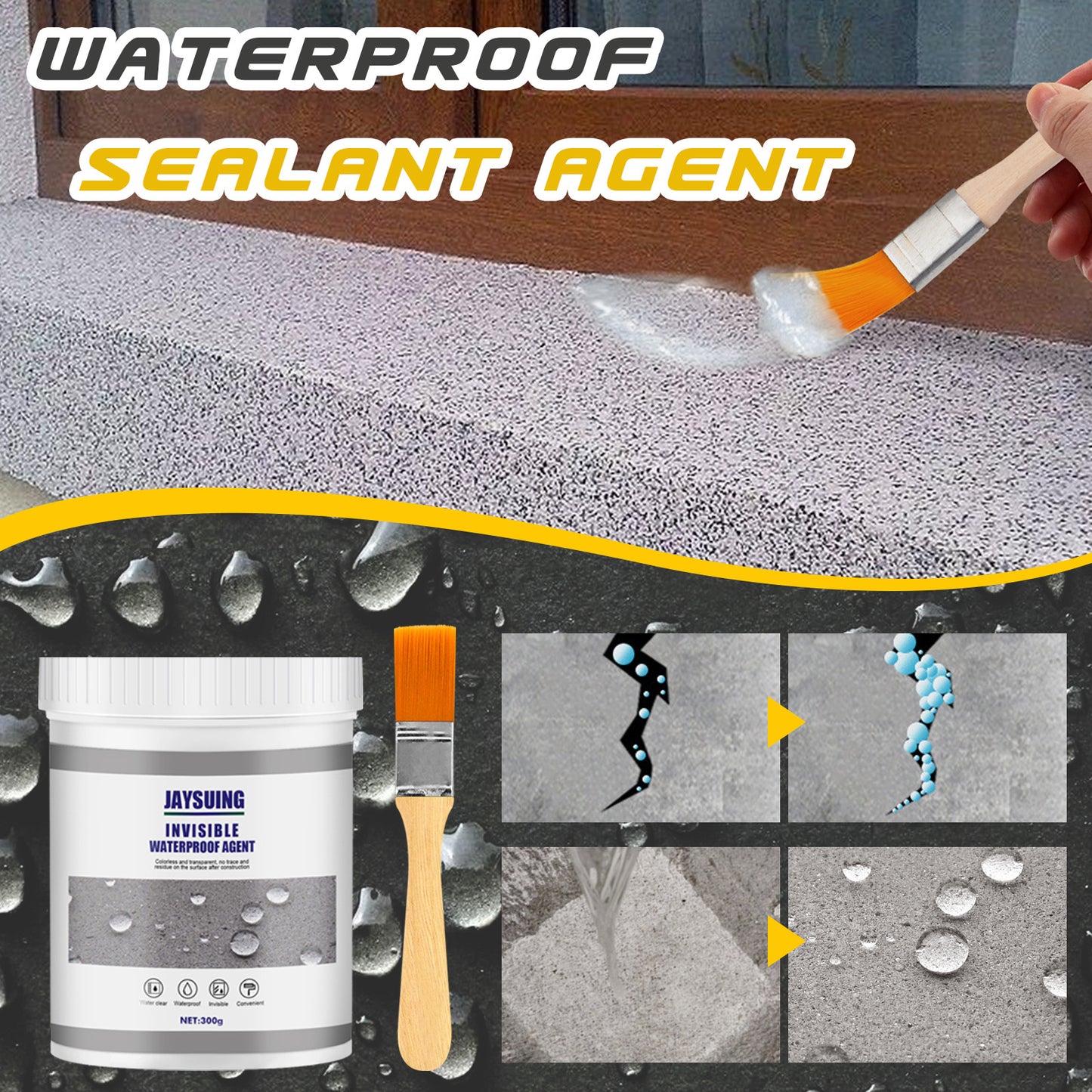 Jaysuing waterproof glue sealant bathroom kitchen exterior wall anti-leakage water blocking repair free smashing brick leak-proof paint